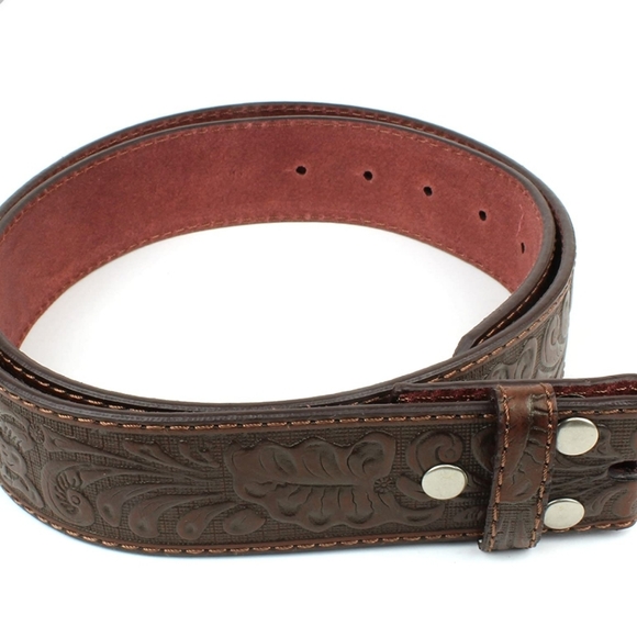 New western floral embossed brown leather belt various sizes please ask - Picture 5 of 5